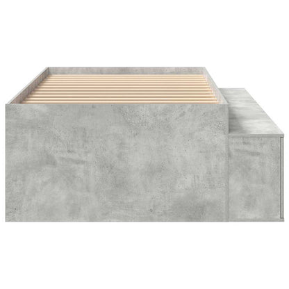 Bed Frame with Drawer Concrete Grey 90 x 200 cm Engineered Wood