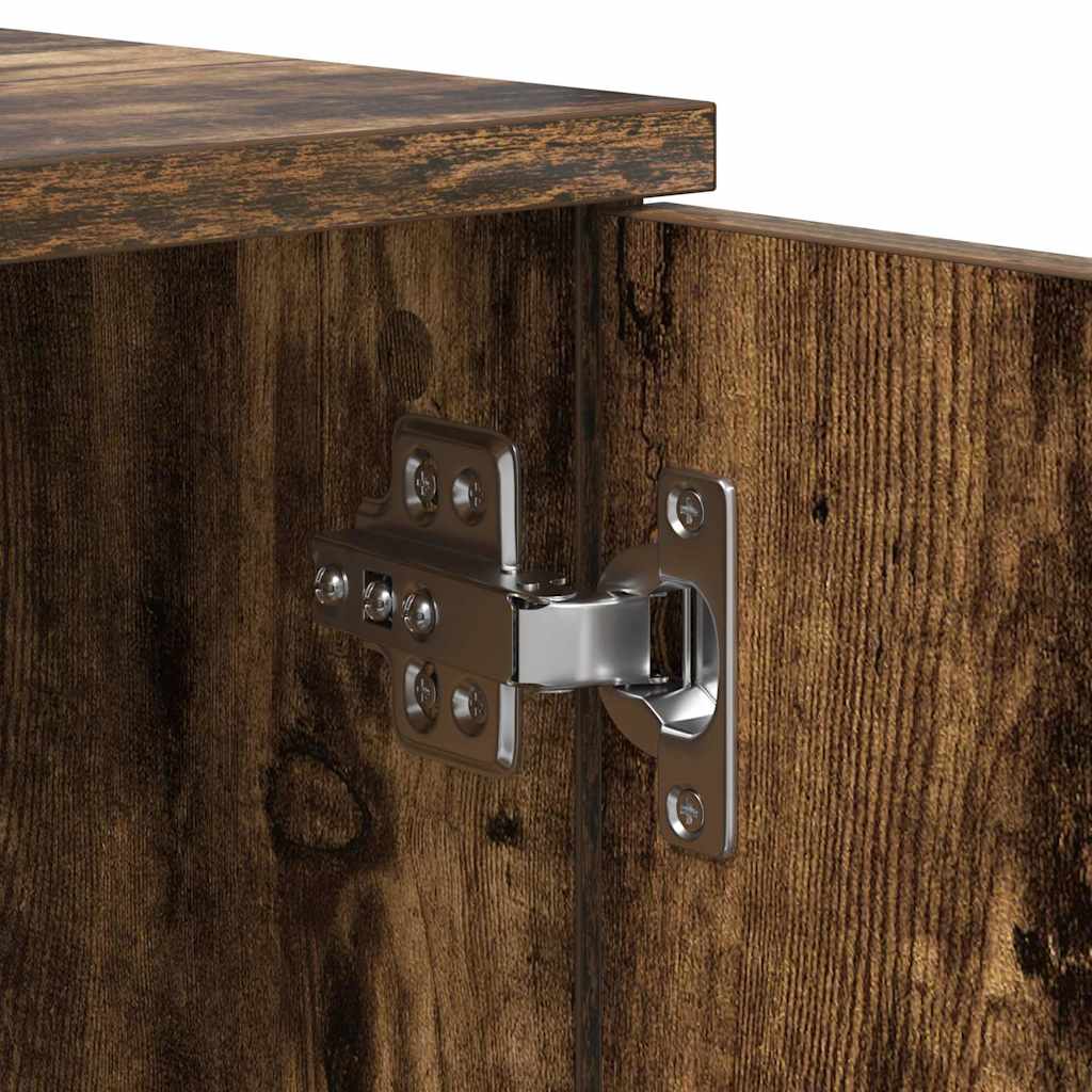 Bed Frame with Drawer Smoked Oak 90 x 200 cm Engineered Wood