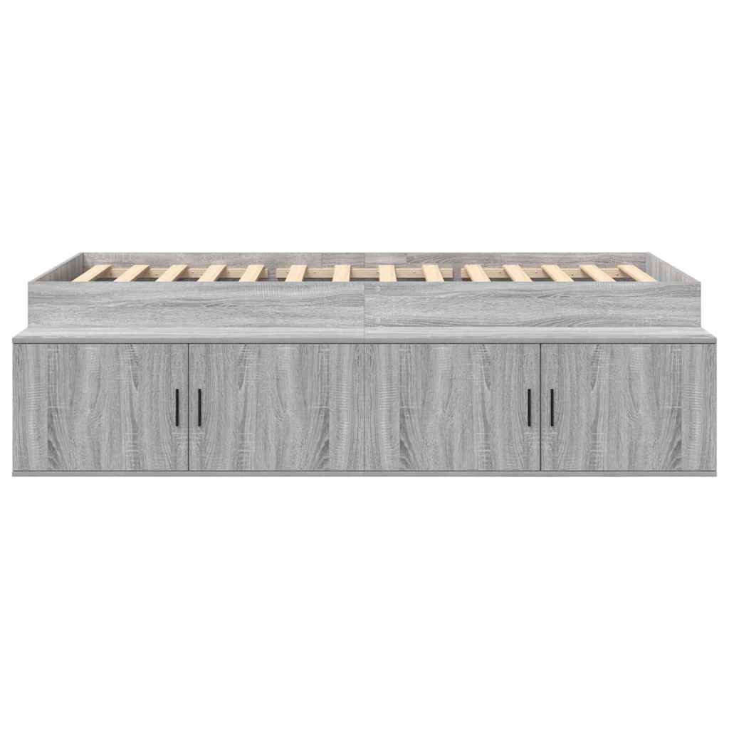 Bed Frame with Drawer Grey Sonoma 90 x 200 cm Engineered Wood