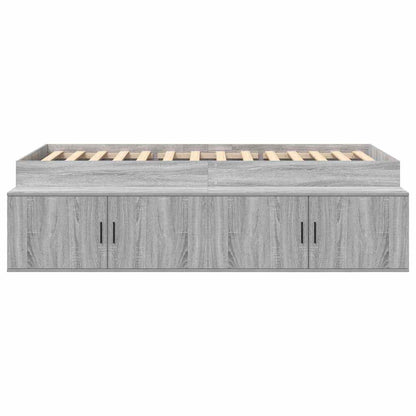 Bed Frame with Drawer Grey Sonoma 90 x 200 cm Engineered Wood