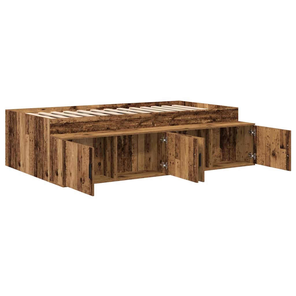 Bed Frame with Drawer Old Wood 90 x 200 cm Engineered Wood