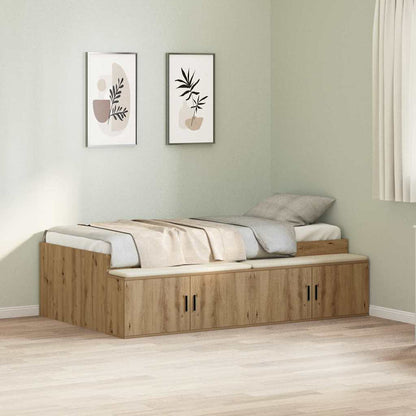 Bed Frame with Drawer Artisan Oak 90 x 200 cm Engineered Wood