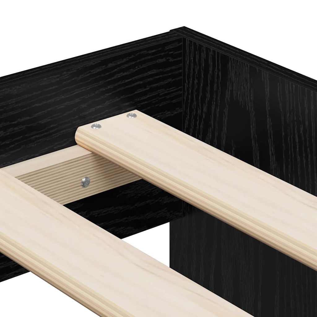 Bed Frame with Drawer Black Oak 80 x 200 cm Engineered Wood
