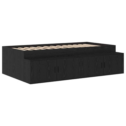Bed Frame with Drawer Black Oak 80 x 200 cm Engineered Wood