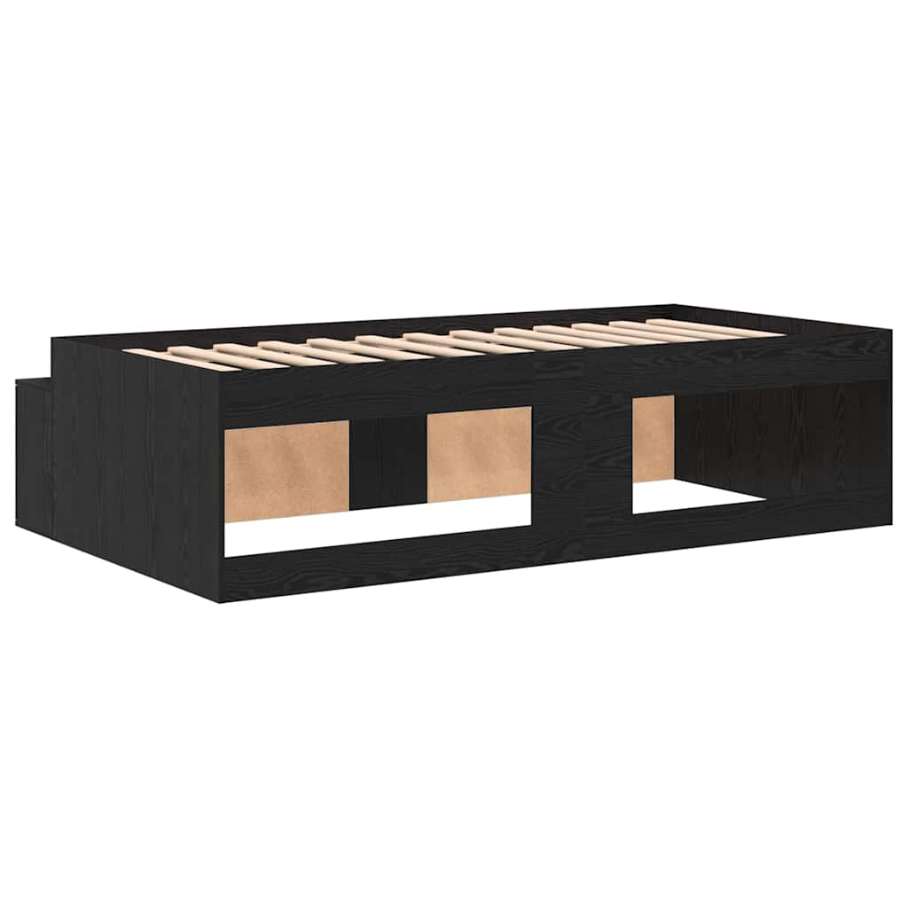 Bed Frame with Drawer Black Oak 80 x 200 cm Engineered Wood
