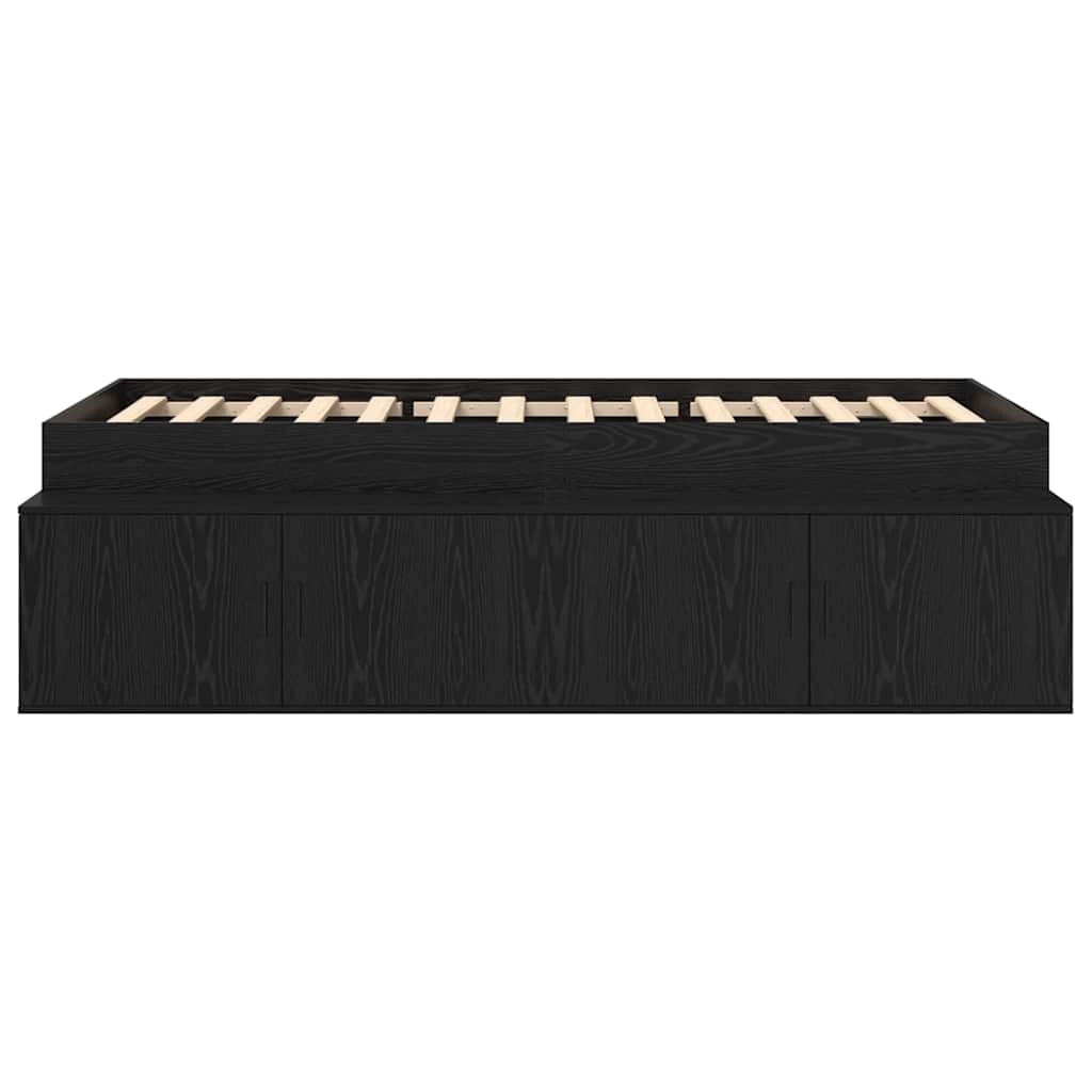 Bed Frame with Drawer Black Oak 80 x 200 cm Engineered Wood