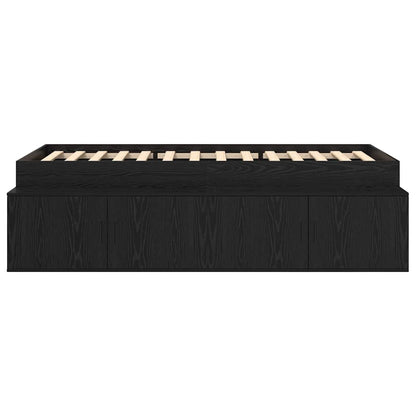 Bed Frame with Drawer Black Oak 80 x 200 cm Engineered Wood