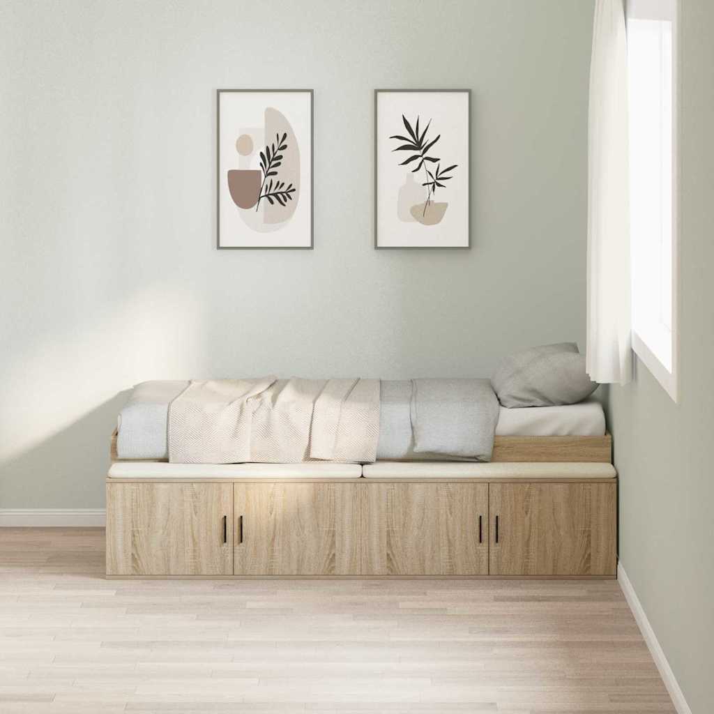 Bed Frame with Drawer Sonoma Oak 80 x 200 cm Engineered Wood