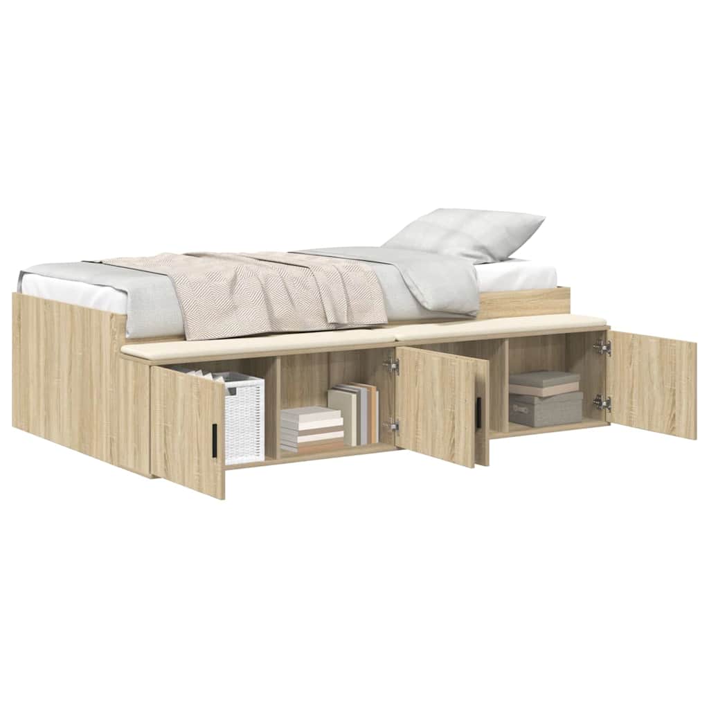 Bed Frame with Drawer Sonoma Oak 80 x 200 cm Engineered Wood