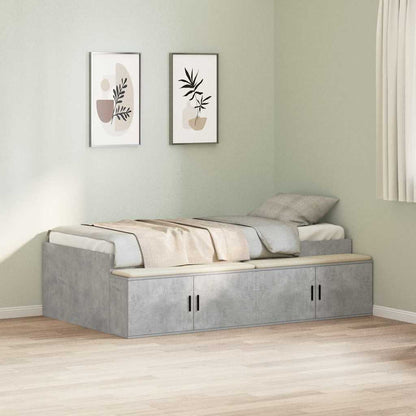 Bed Frame with Drawer Concrete Grey 80 x 200 cm Engineered Wood