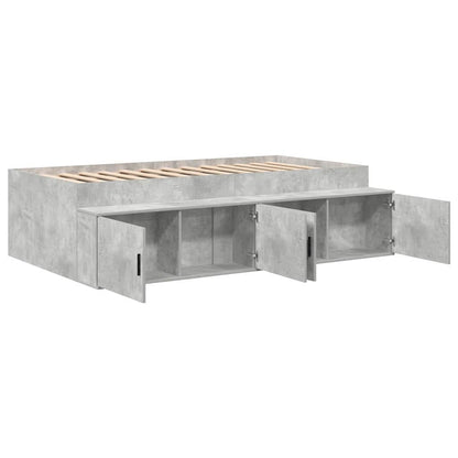 Bed Frame with Drawer Concrete Grey 80 x 200 cm Engineered Wood