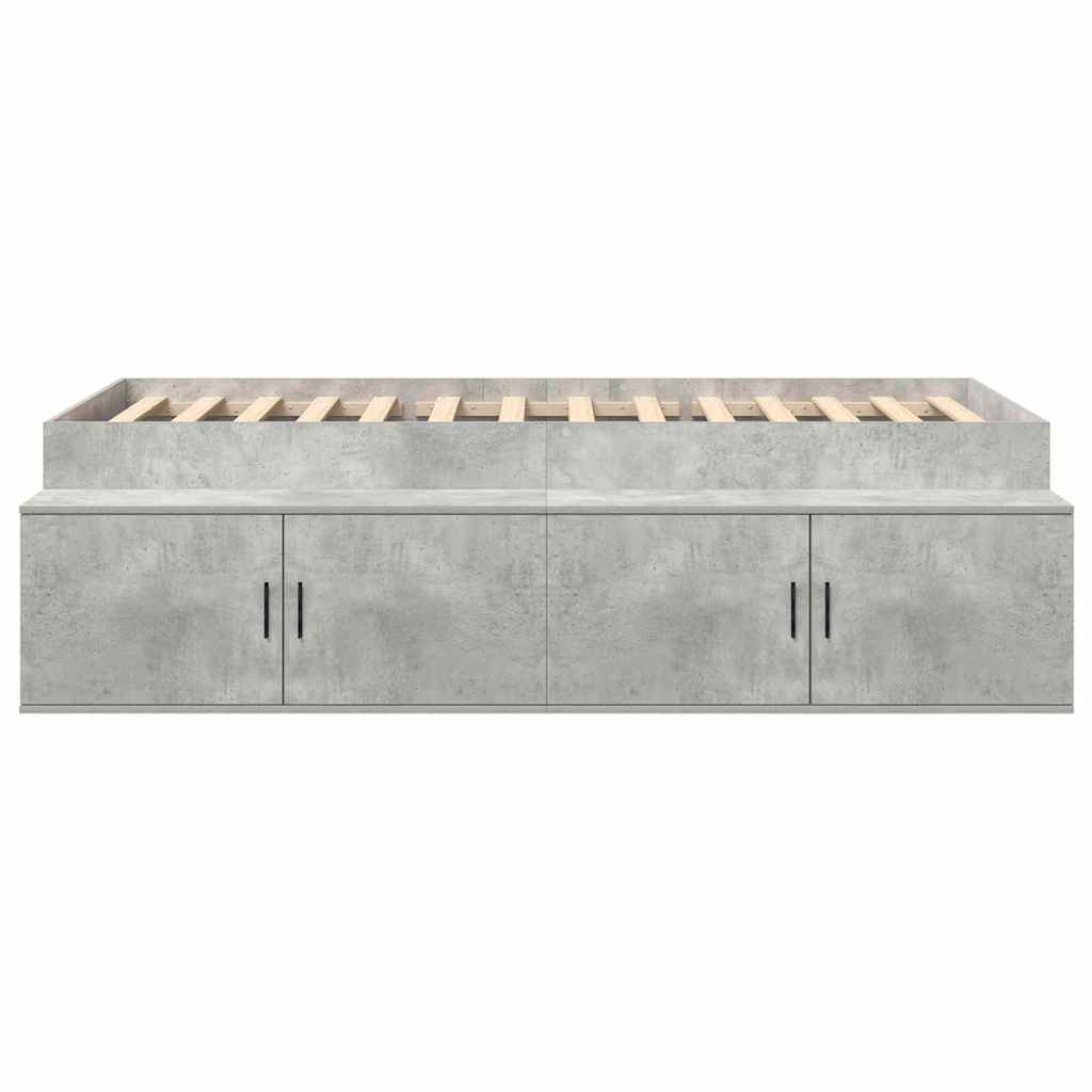 Bed Frame with Drawer Concrete Grey 80 x 200 cm Engineered Wood