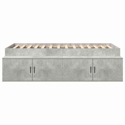 Bed Frame with Drawer Concrete Grey 80 x 200 cm Engineered Wood