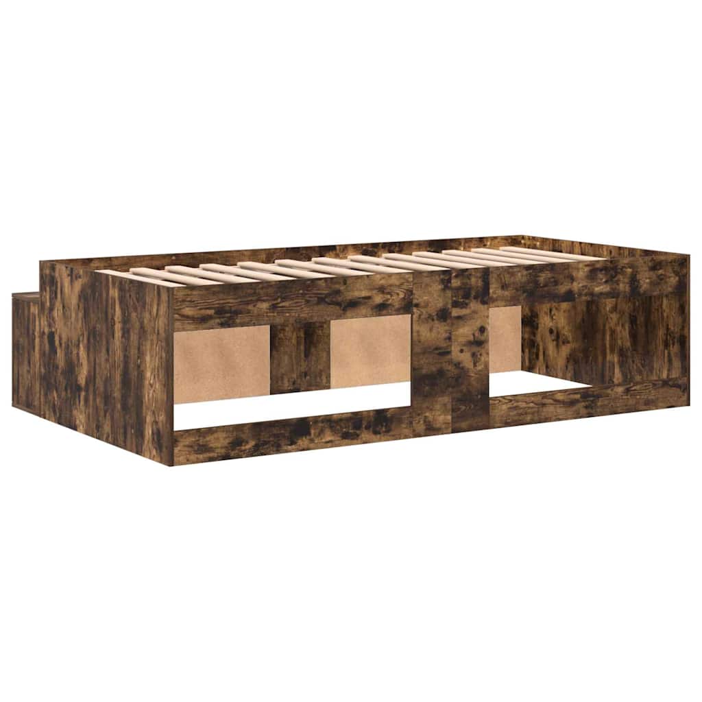 Bed Frame with Drawer Smoked Oak 80 x 200 cm Engineered Wood