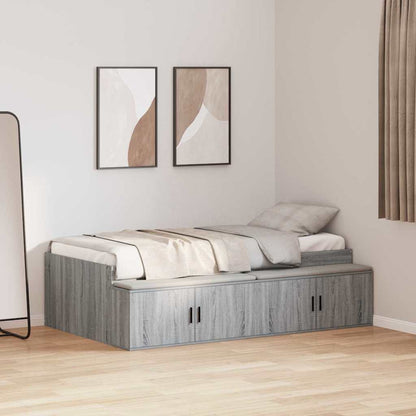 Bed Frame with Drawer Grey Sonoma 80 x 200 cm Engineered Wood