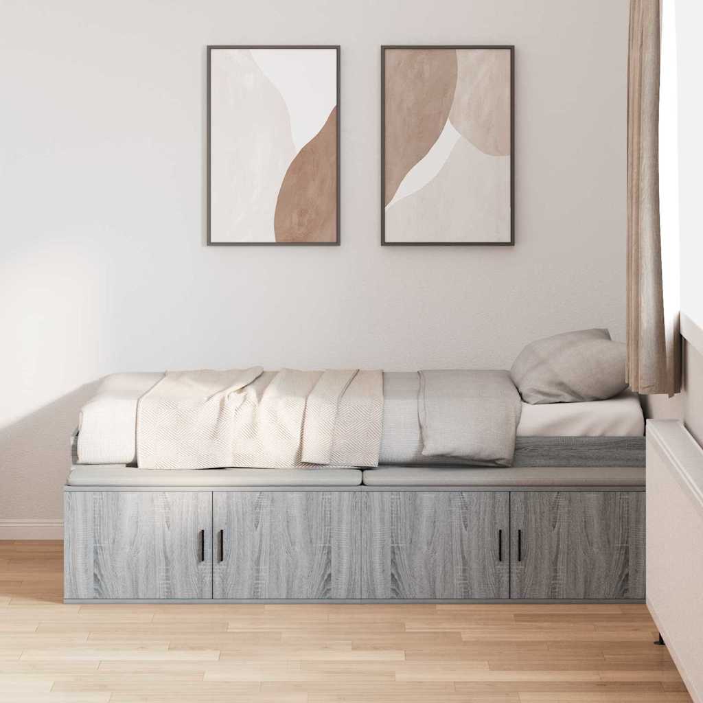 Bed Frame with Drawer Grey Sonoma 80 x 200 cm Engineered Wood