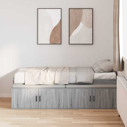 Bed Frame with Drawer Grey Sonoma 80 x 200 cm Engineered Wood