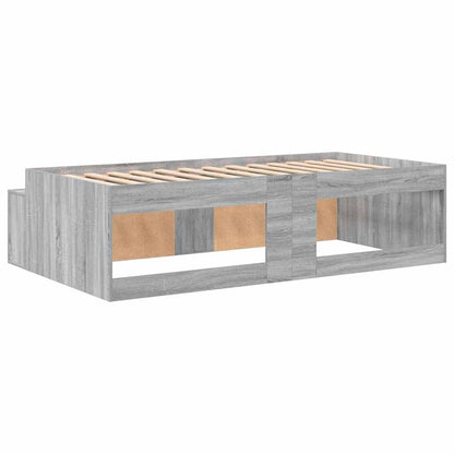 Bed Frame with Drawer Grey Sonoma 80 x 200 cm Engineered Wood
