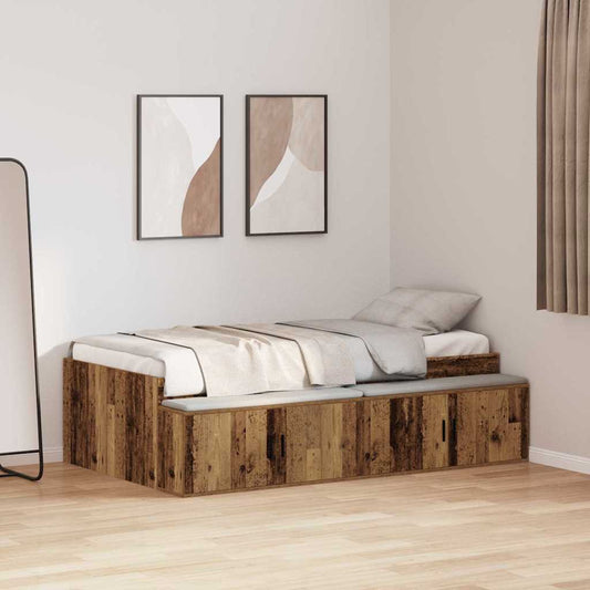 Bed Frame with Drawer Old Wood 80 x 200 cm Engineered Wood