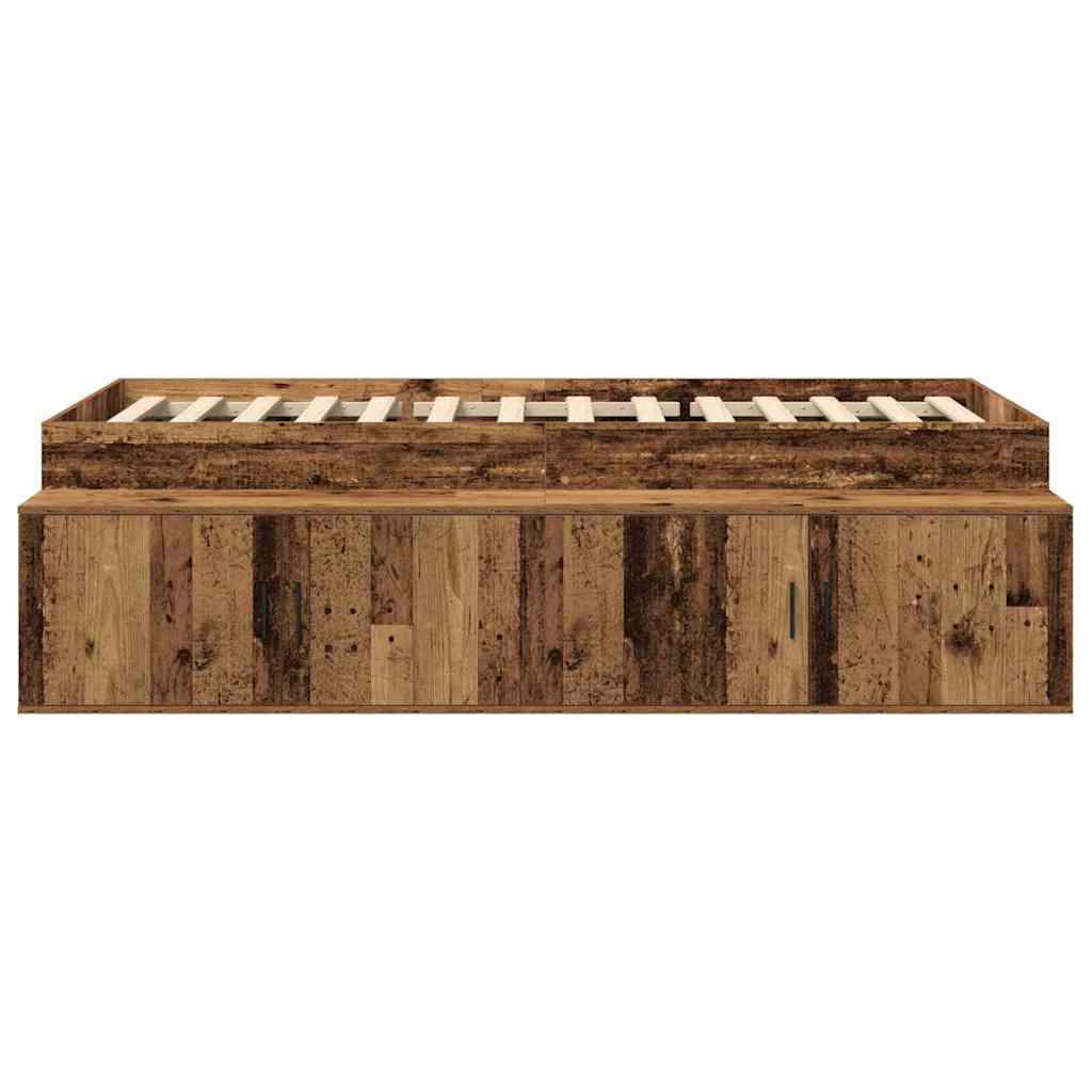 Bed Frame with Drawer Old Wood 80 x 200 cm Engineered Wood