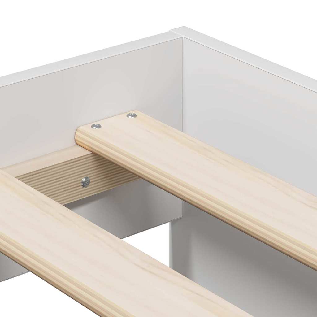 Bed Frame with Drawer White 90 x 190 cm Engineered Wood