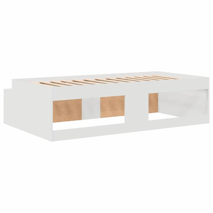 Bed Frame with Drawer White 90 x 190 cm Engineered Wood