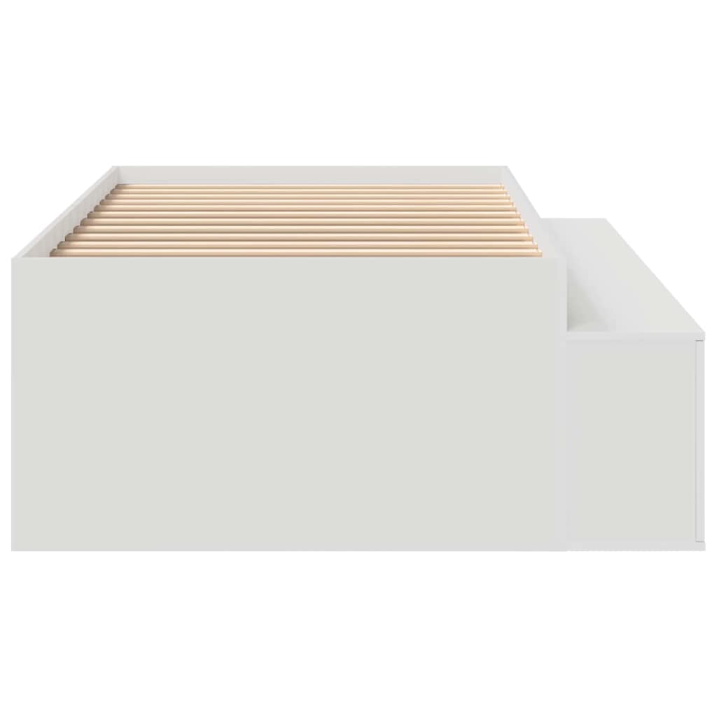 Bed Frame with Drawer White 90 x 190 cm Engineered Wood