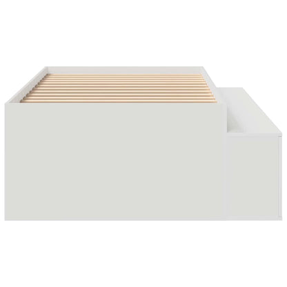 Bed Frame with Drawer White 90 x 190 cm Engineered Wood