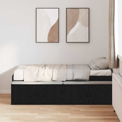 Bed Frame with Drawer Black Oak 90 x 190 cm Engineered Wood