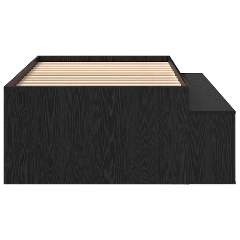 Bed Frame with Drawer Black Oak 90 x 190 cm Engineered Wood