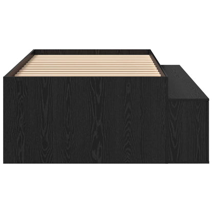 Bed Frame with Drawer Black Oak 90 x 190 cm Engineered Wood