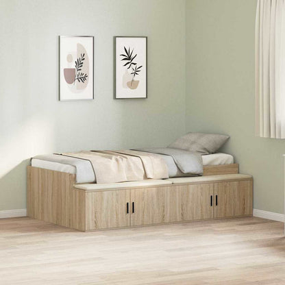 Bed Frame with Drawer Sonoma Oak 90 x 190 cm Engineered Wood