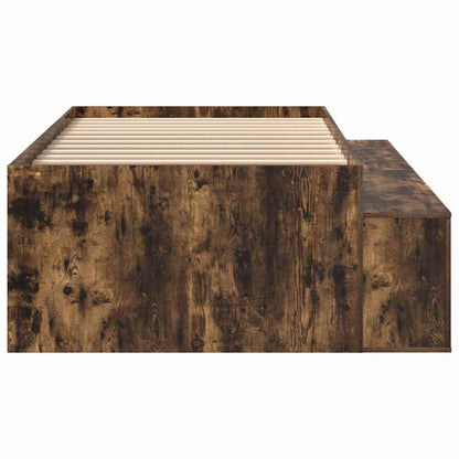 Bed Frame with Drawer Smoked Oak 90 x 190 cm Engineered Wood