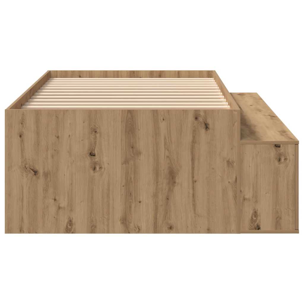 Bed Frame with Drawer Artisan Oak 90 x 190 cm Engineered Wood