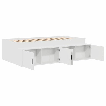 Bed Frame with Drawer White 70 x 190 cm Engineered Wood