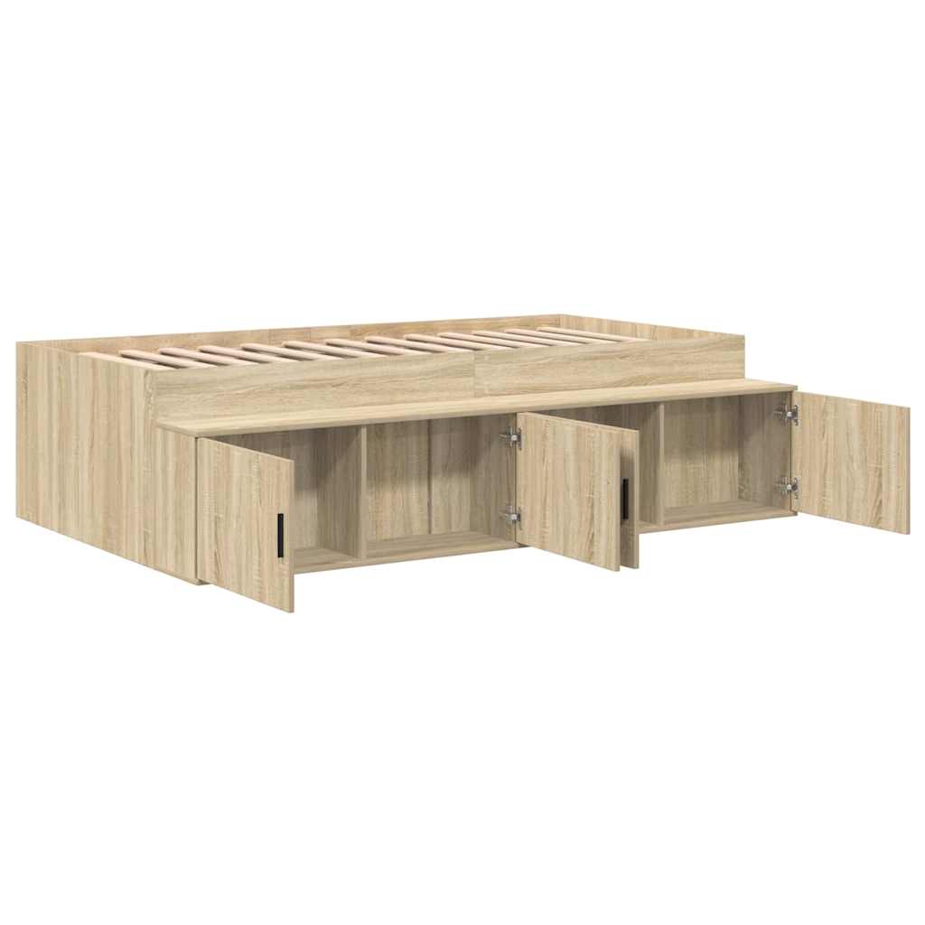 Bed Frame with Drawer Sonoma Oak 70 x 190 cm Engineered Wood