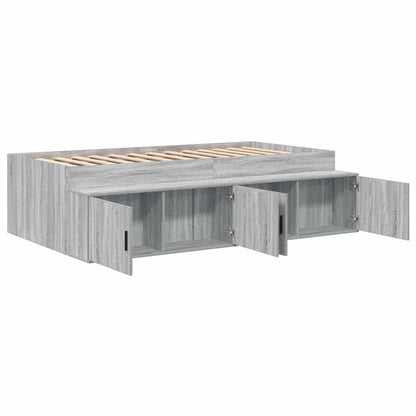 Bed Frame with Drawer Grey Sonoma 70 x 190 cm Engineered Wood