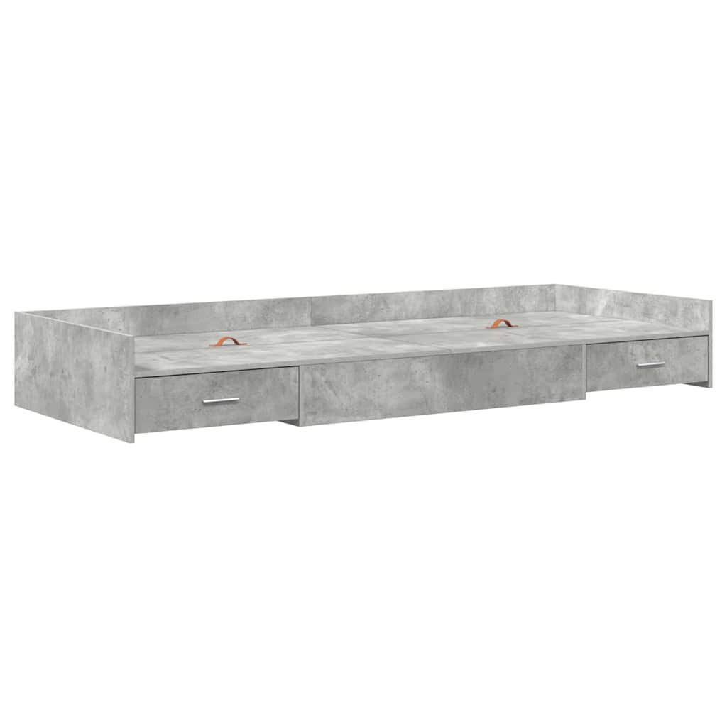 Bed Frame with Door Concrete Grey 100 x 200 cm Engineered Wood