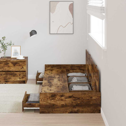 Bed Frame with Headboard Old Wood 98.5 x 200 cm Engineered Wood