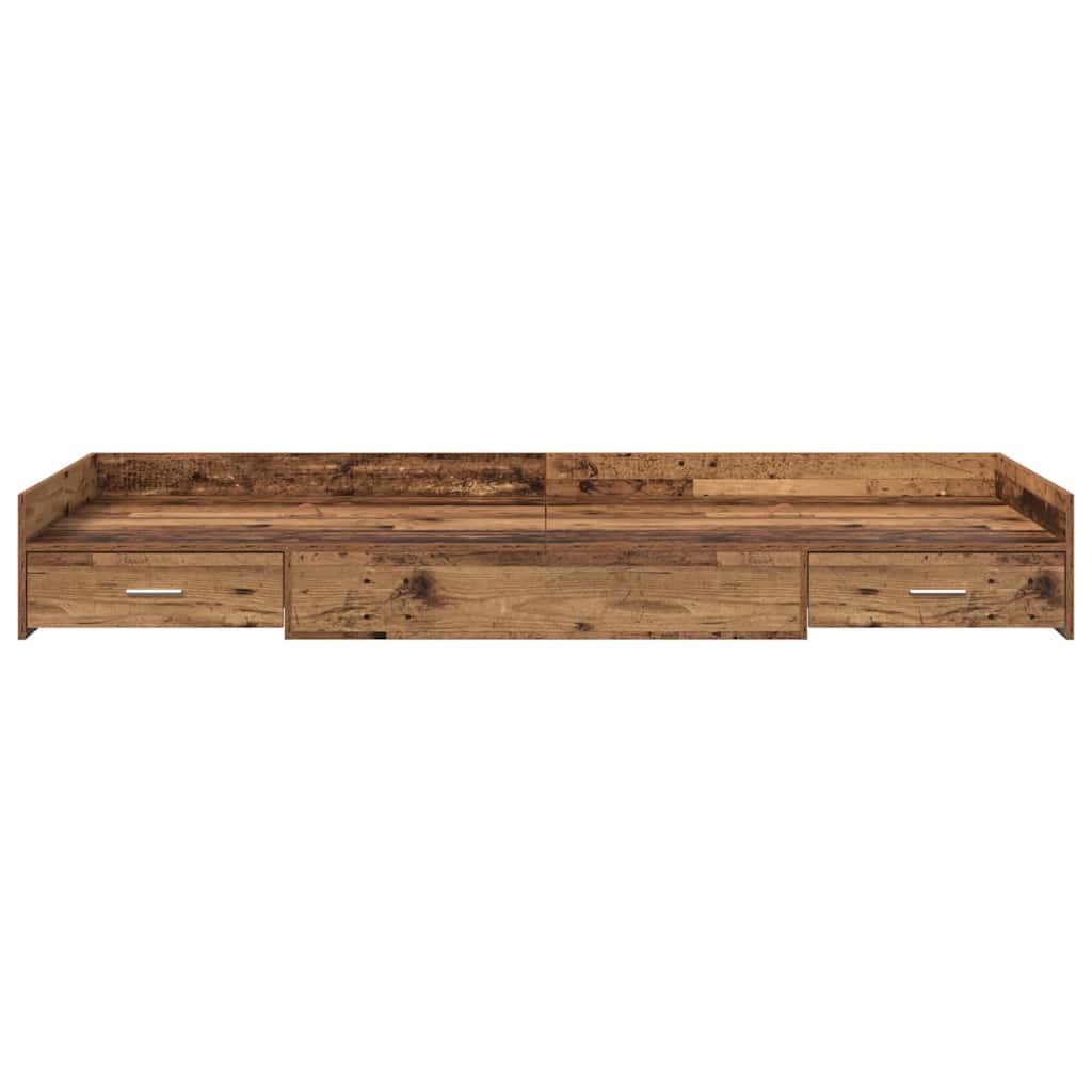 Bed Frame with Headboard Old Wood 98.5 x 200 cm Engineered Wood