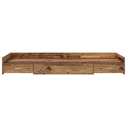 Bed Frame with Headboard Old Wood 98.5 x 200 cm Engineered Wood