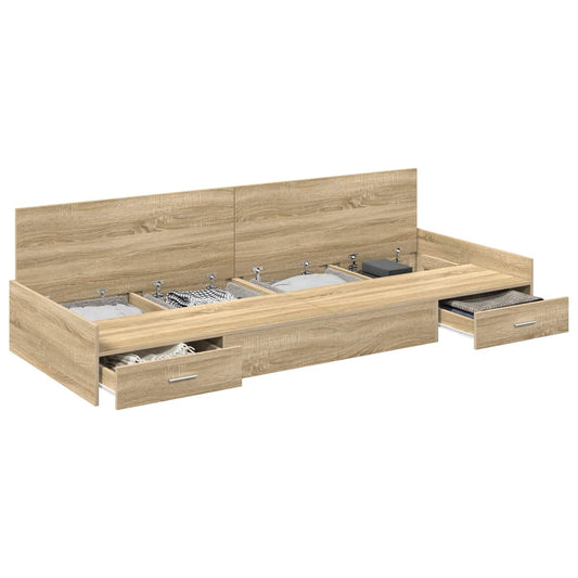 Bed Frame with Drawer Sonoma Oak 90 x 200 cm Engineered Wood