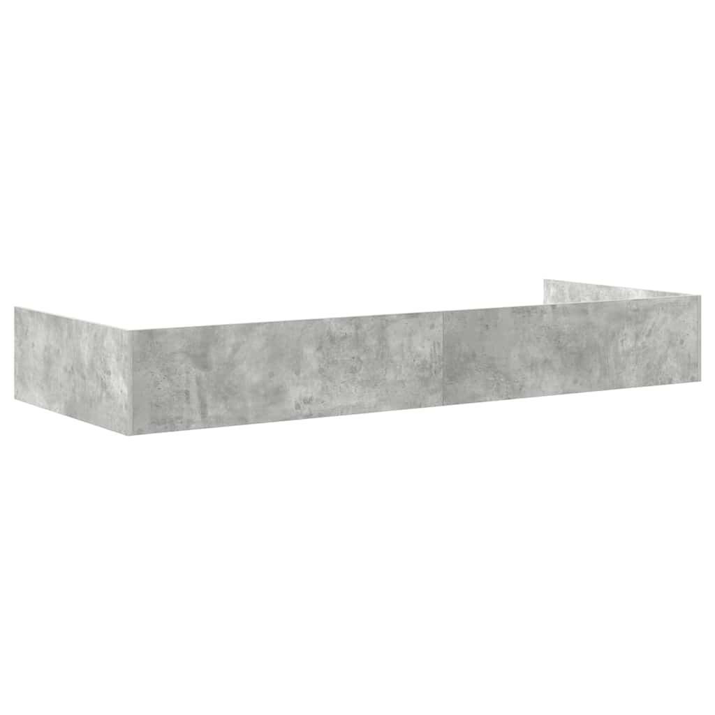 Bed Frame with Drawer Concrete Grey 90 x 200 cm Engineered Wood