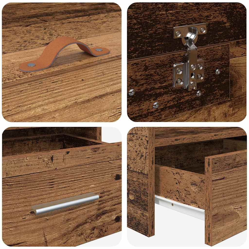 Bed Frame with Headboard Old Wood 90 x 200 cm Engineered Wood