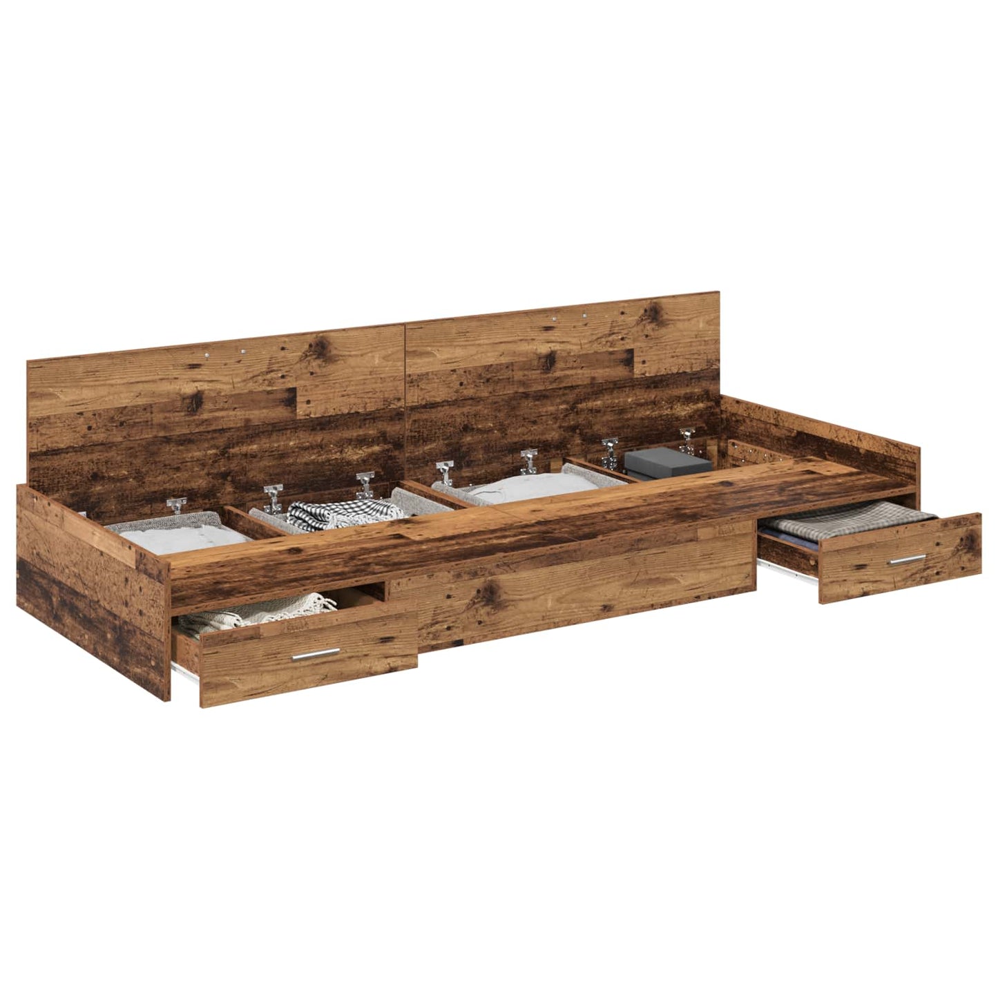 Bed Frame with Headboard Old Wood 90 x 200 cm Engineered Wood