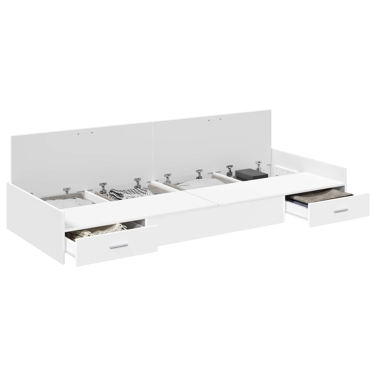 Bed Frame with Drawer White 90 x 190 cm Engineered Wood