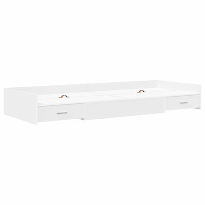 Bed Frame with Drawer White 90 x 190 cm Engineered Wood