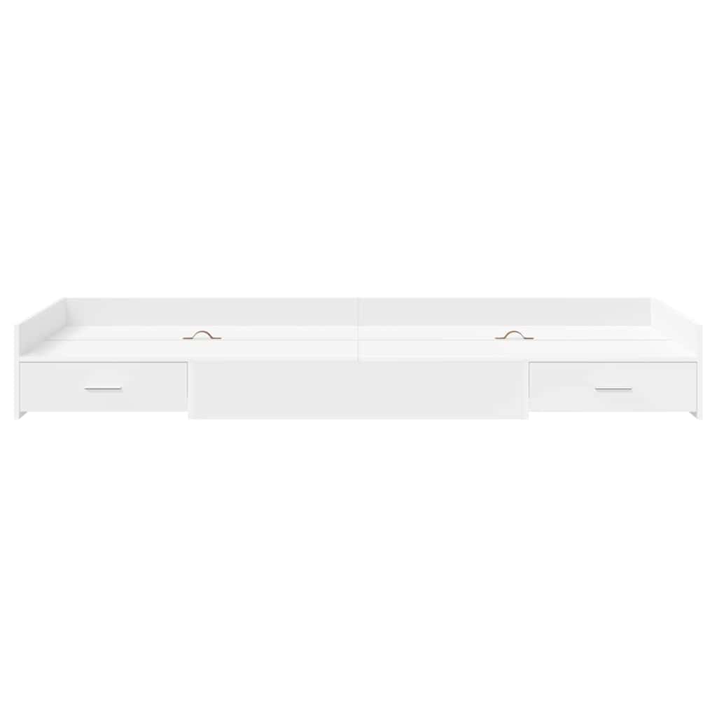 Bed Frame with Drawer White 90 x 190 cm Engineered Wood