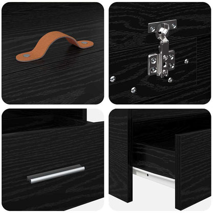 Bed Frame with Drawer Black Oak 90 x 190 cm Engineered Wood