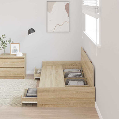 Bed Frame with Drawer Sonoma Oak 90 x 190 cm Engineered Wood